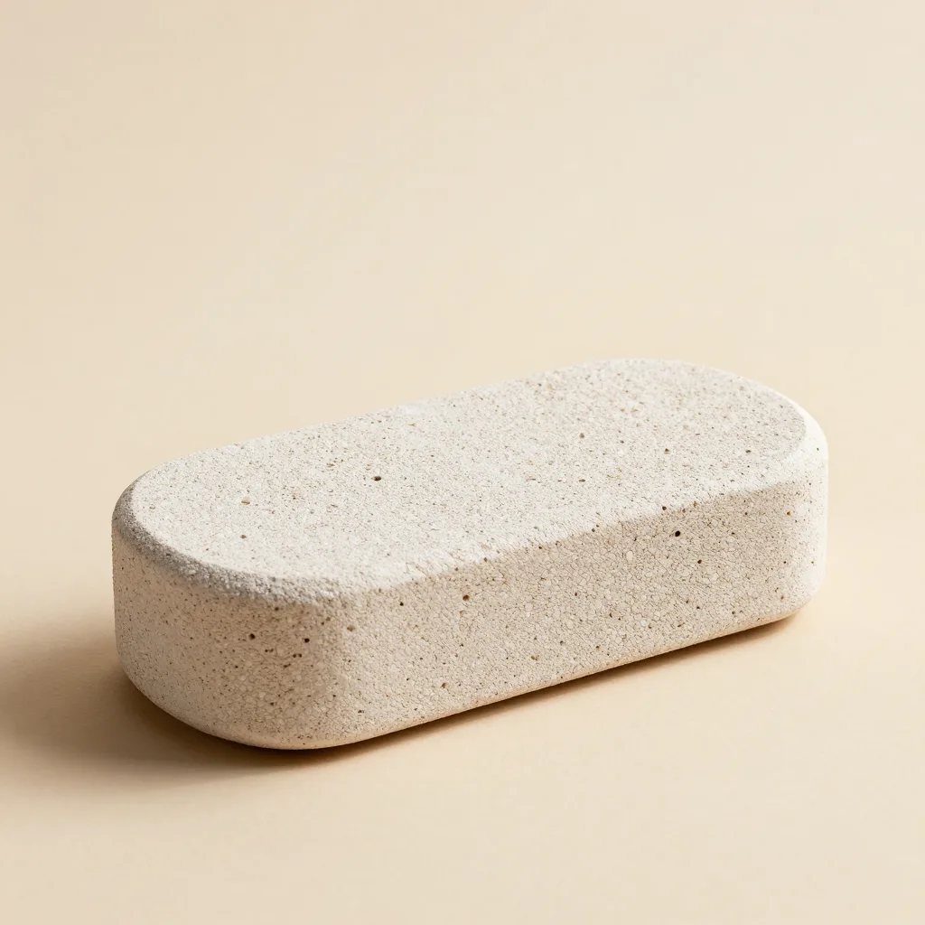 A medium pumice foot stone on a light background