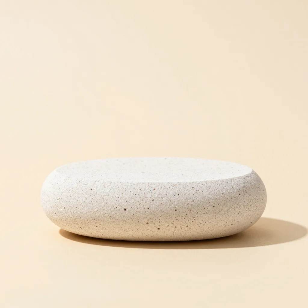 A small mini pumice stone on a light background